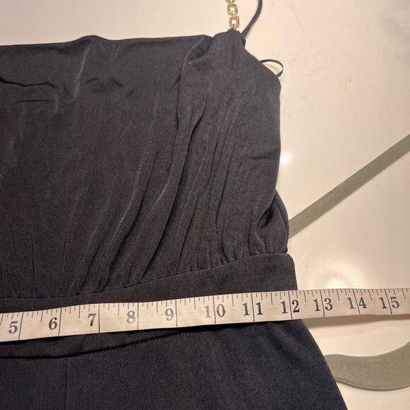 NWT Jason Wu Black Chain Strap Satin Jumpsuit XS - Picture 10 of 11